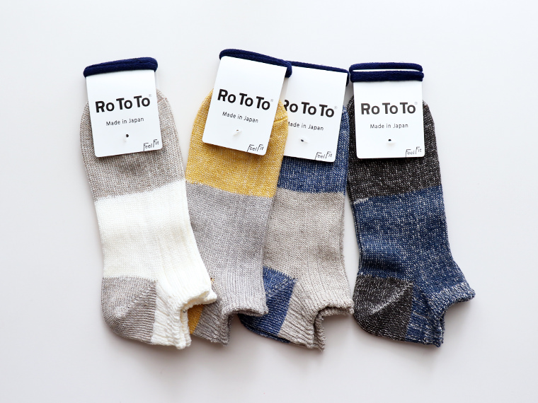 RoToTo　 Linen Cotton Rib Socks Short