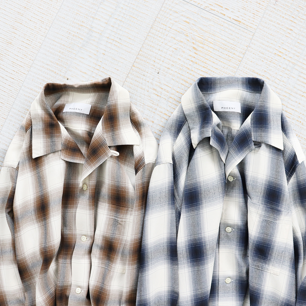 pheeny  Rayon ombre check shirt brown