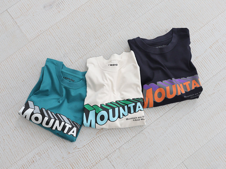 and wander(アンドワンダー) MOUNTAIN by JERRY UKAI short sleeve T -Men’s size