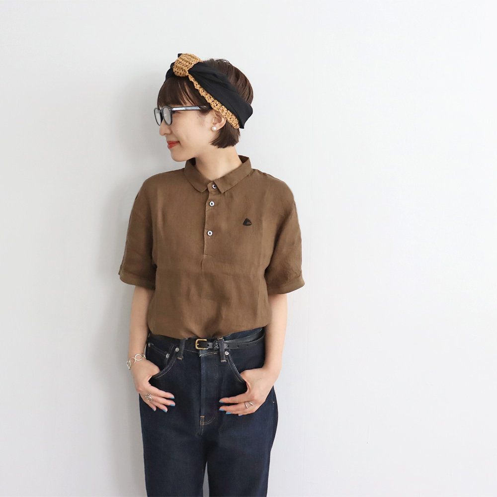 maillot(マイヨ) Linen Polo Shirt-Tee (リネンポロシャツTee)　MAS-16233