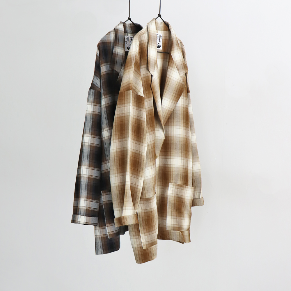 H(アッシュ) Ombre check Jacket